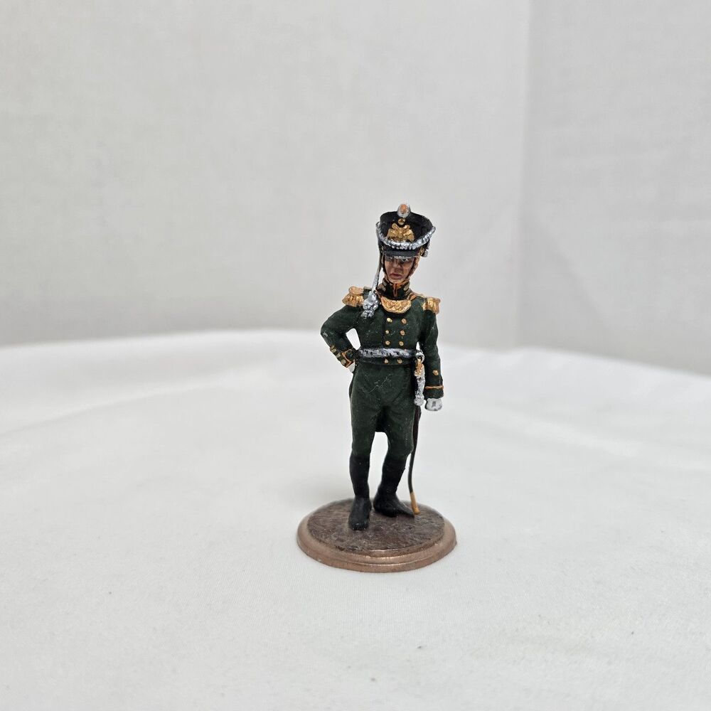 Napoleonic Jager Officer Dark Green Uniform 54mm Shako Hat Toy Soldier